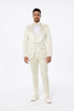 Ivory Floral Prom Tuxedo for Men – Wide Shawl Lapel Formal Set