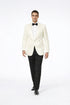 Ivory Paisley Tuxedo Jacket with Shawl Lapel – Luxury Wedding & Prom Blazer for Men