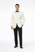 Ivory Paisley Tuxedo Jacket with Shawl Lapel – Luxury Wedding & Prom Blazer for Men