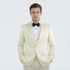 Classic Ivory Slim Fit Tuxedo with Peak Framed Lapel – Formal Wear