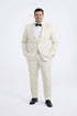 Classic Ivory Slim Fit Tuxedo with Peak Framed Lapel – Formal Wear