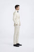 Classic Ivory Slim Fit Tuxedo with Peak Framed Lapel – Formal Wear