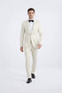 Classic Ivory Slim Fit Tuxedo with Peak Framed Lapel – Formal Wear
