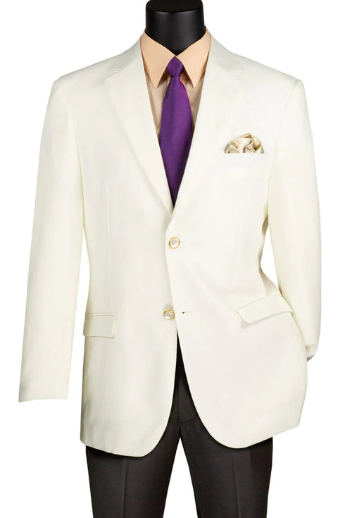 Mens Classic Fit Poplin Club Ivory Sport Coat Blazer