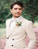 Ivory Wedding Tuxedos For Groom 2 Pieces Set Groomsmen Best Man Suit Bridegroom