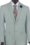 Mens 2 Button Wool Feel Slim Fit Suit in Sage