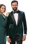 Men's Modern Fit Wedding & Prom Tuxedo Jacket in Hunter Green with Diamond Studs