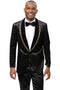 Men's Velvet Alligator Print Wedding & Prom Tuxedo Jacket in Black