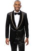 Men's Velvet Alligator Print Wedding & Prom Tuxedo Jacket in Black
