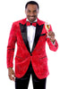 Men’s Red Velvet Studded Prom Tuxedo Jacket – Wedding and Formal Wear