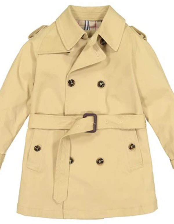 Little Boys and Toddlers Belted Double Breasted Trench Coat in Khaki