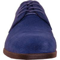 Bravo Mens Formal Suede Style Wedding & Prom Cap Toe Dress Shoe in Royal Blue