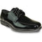 Bravo Mens Formal Wedding and Prom Double Runner Shiny Patent Dress Shoe in Black