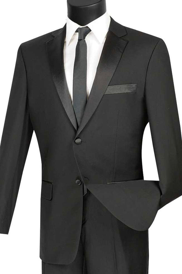 Mens Slim Fit Wool Feel Tuxedo in Black