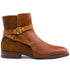 Zelli Jodphur Double Buckle Boot in Italian Calfskin & Suede Cognac