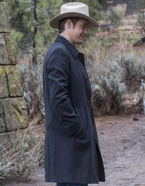 Justified Raylan Givens Black Trench Coat