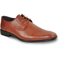 Bravo Mens Pointed Plain Toe Oxford Dress Shoe in Brown