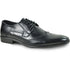 Bravo Mens Vintage Style 1920's Wingtip Lace Up Dress Shoe in Black