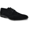 Bravo Mens Vegan Suede Wedding & Prom Wingtip Lace Up Dress Shoe in Black