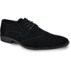 Bravo Mens Vegan Suede Wedding & Prom Wingtip Lace Up Dress Shoe in Black