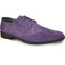 Bravo Mens Vegan Suede Wedding & Prom Wingtip Lace Up Dress Shoe in Purple