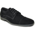 Bravo Mens Formal Suede Style Wedding & Prom Cap Toe Dress Shoe in Black