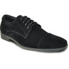 Bravo Mens Formal Suede Style Wedding & Prom Cap Toe Dress Shoe in Black