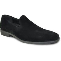 Bravo Mens Vegan Suede Wedding & Prom Slip On Loafer Dress Shoe in Black