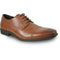 Bravo Mens Antique Cap Toe Lace Up Oxford Dress Shoe in Cognac