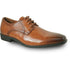 Bravo Mens Antique Plain Toe Lace Up Oxford Dress Shoe in Cognac