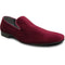 Bravo Mens Modern Slip On Velvet Tuxedo Loafer in Burgundy - Men's Dress Shoes