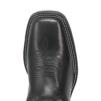 Laredo Kane Black Leather Broad Square Toe Boots for Men