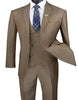 Mens Khaki Color Tuxedo - Mens Modern Fit Tuxedo Suit with Double Breasted Khaki Satin Trim Vest