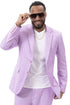 Men's Modern Fit Casual Summer Linen Suit in Lilac Lavender