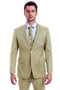 Men's Two Button Modern Fit Linen Look Summer Suit in Light Beige