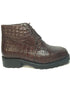 Los Altos All-Over Crocodile Lace Up Ankle Boots