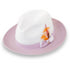 Tapa Crushable Straw Hat Fedora in Two Tone Lavender-White