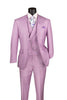 Lavender Modern Fit 3-Piece Suit with Lapel Vest & Adjustable Pants
