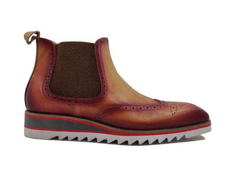 Leather Chelsea Boot With Lightweight Sole Carrucci