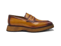 Carrucci Leather Penny Loafer in Chunky Sole