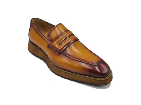 Leather Penny Loafer in Chunky Sole