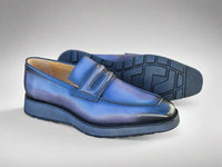 Carrucci Leather Penny Loafer in Chunky Sole