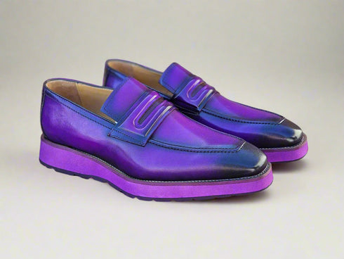 Leather Penny Loafer in Chunky Sole Carrucci