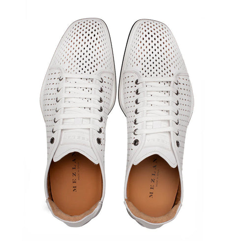 Luce Sneaker Leather White By Mezlan Made In Spain Brand