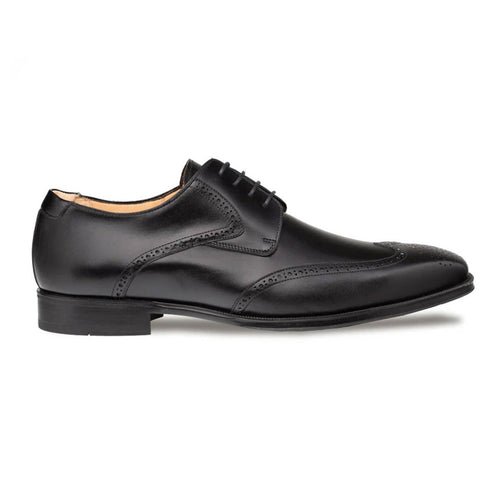 Men's Tasso Calfskin Leather Black Derby Oxfords By Mezlan Made In Spain Brand