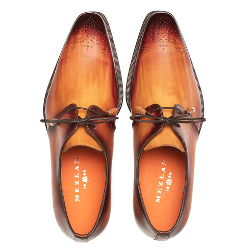 Principe Patina Leather Derby Tan/Rust By Mezlan Made In Spain Brand