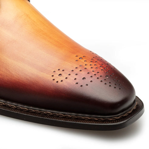 Principe Patina Leather Derby Tan/Rust By Mezlan Made In Spain Brand