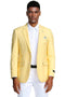 Mens Two Button Slim Fit Linen Style Lemon Yellow Summer Blazer