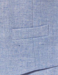 Mens Linen Suit For Beach Wedding - Summer  Suit in Light Blue