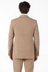 Suits With Baggy Pleated Pants - Wide Leg Pants 100% Wool - Classic Fit in Light Brown with Brown Pinstripe Color by Rossiman
